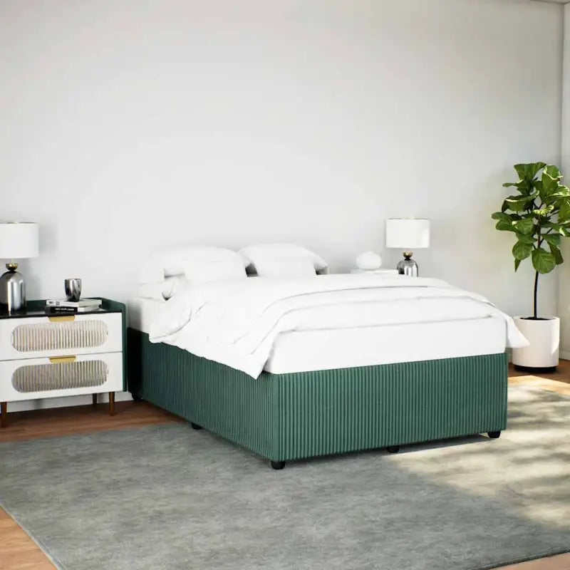 Fluweel bedframe voor een comfortabele en warme slaapkamer sfeer - Donkergroen / 140 x 190 cm - Bedden & bedframes