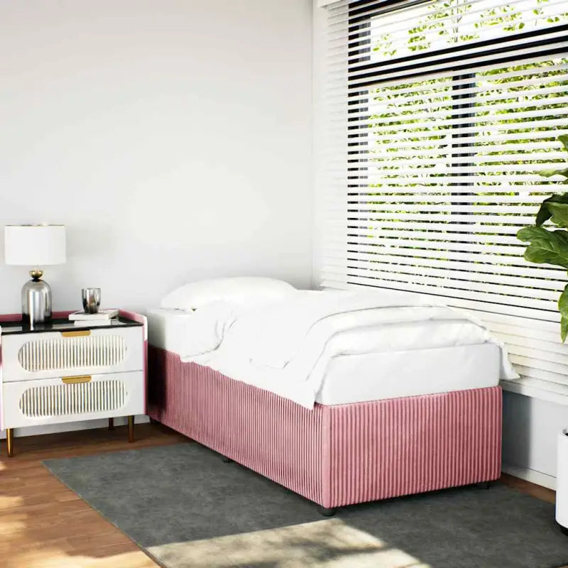 Fluweel bedframe voor een comfortabele en warme slaapkamer sfeer - Roze / 80 x 200 cm - Bedden & bedframes