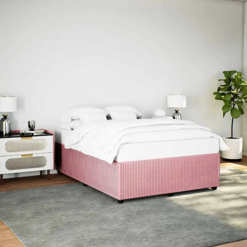 Fluweel bedframe voor een comfortabele en warme slaapkamer sfeer - Roze / 140 x 200 cm - Bedden & bedframes