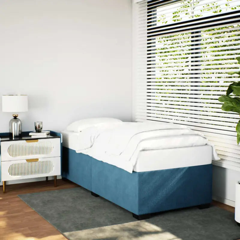 Fluwelen Bedframe voor Comfort en Stijl in de Slaapkamer - Blauw / 90 x 200 cm - Bedden & bedframes