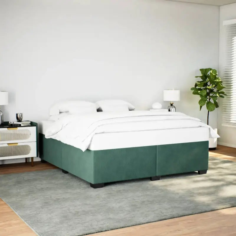 Fluwelen Bedframe voor Comfort en Stijl in de Slaapkamer - Donkergroen / 200 x 200 cm - Bedden & bedframes