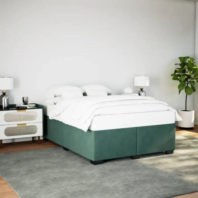 Fluwelen Bedframe voor Comfort en Stijl in de Slaapkamer - Donkergroen / 160 x 200 cm - Bedden & bedframes