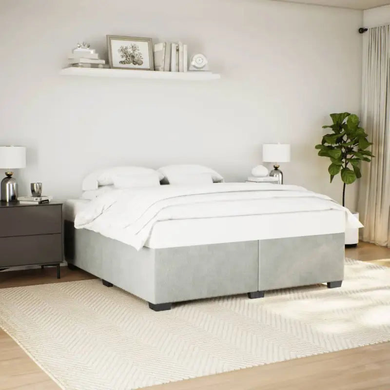 Fluwelen Bedframe voor Comfort en Stijl in de Slaapkamer - Lichtgrijs / 200 x 200 cm - Bedden & bedframes