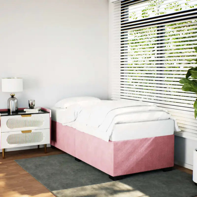 Fluwelen Bedframe voor Comfort en Stijl in de Slaapkamer - Roze / 90 x 200 cm - Bedden & bedframes