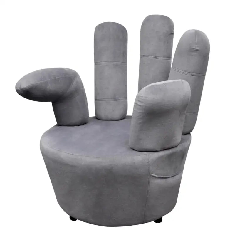 Fluwelen fauteuil in handvorm voor stijl en comfort - Grijs / 1 - Fauteuils & Relaxfauteuils