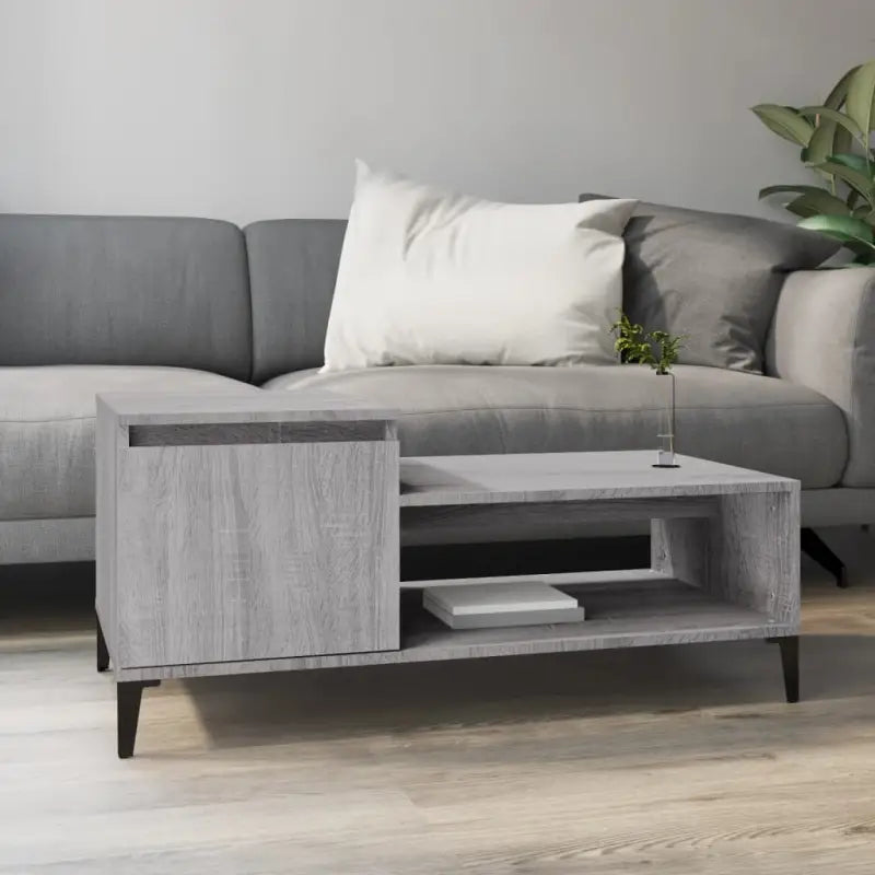 Functionele salontafel van bewerkt hout met stabiele en vochtbestendige afwerking - Grijs sonoma / 1 - Salontafels