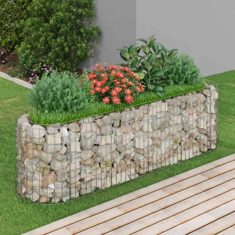 Gabion plantenbak van gegalvaniseerd ijzer voor een stabiele border - 190 x 50 x 50 cm / 1 - Bloempotten & plantenbakken