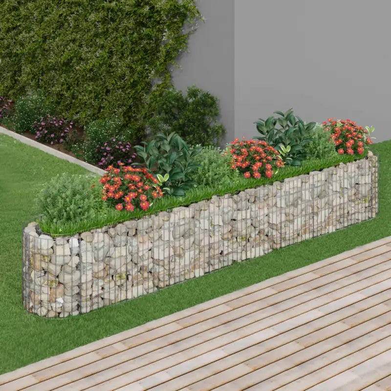 Gabion plantenbak van gegalvaniseerd ijzer voor een stabiele border - 330 x 50 x 50 cm / 1 - Bloempotten & plantenbakken
