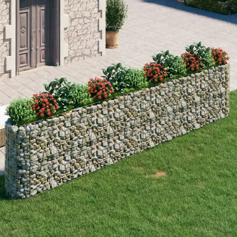 Gabion plantenbak van gegalvaniseerd ijzer voor een stabiele border - 470 x 50 x 100 cm / 1 - Bloempotten &