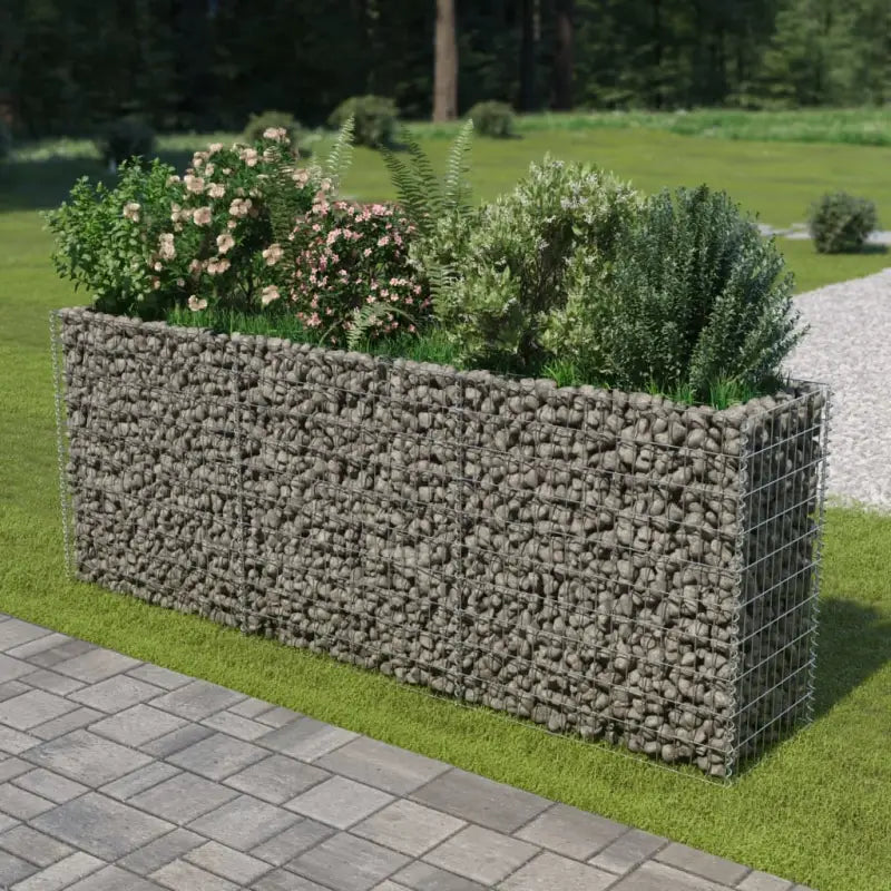 Gabion plantenbak van gegalvaniseerd staal voor tuin en terras - 270 x 50 x 100 cm / 1 - Bloempotten & plantenbakken