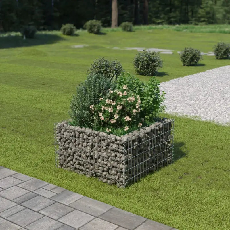 Gabion plantenbak van gegalvaniseerd staal voor tuin en terras - 90 x 90 x 50 cm / 1 - Bloempotten & plantenbakken