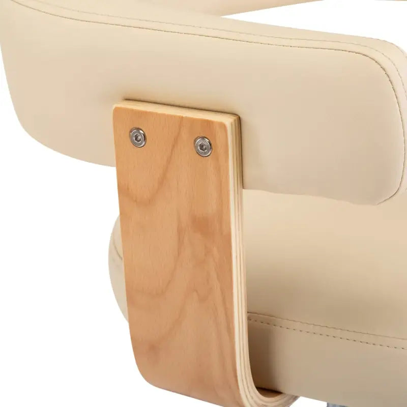 Gebogen hout barkrukken met kunstlederen zitcomfort - Barkrukken