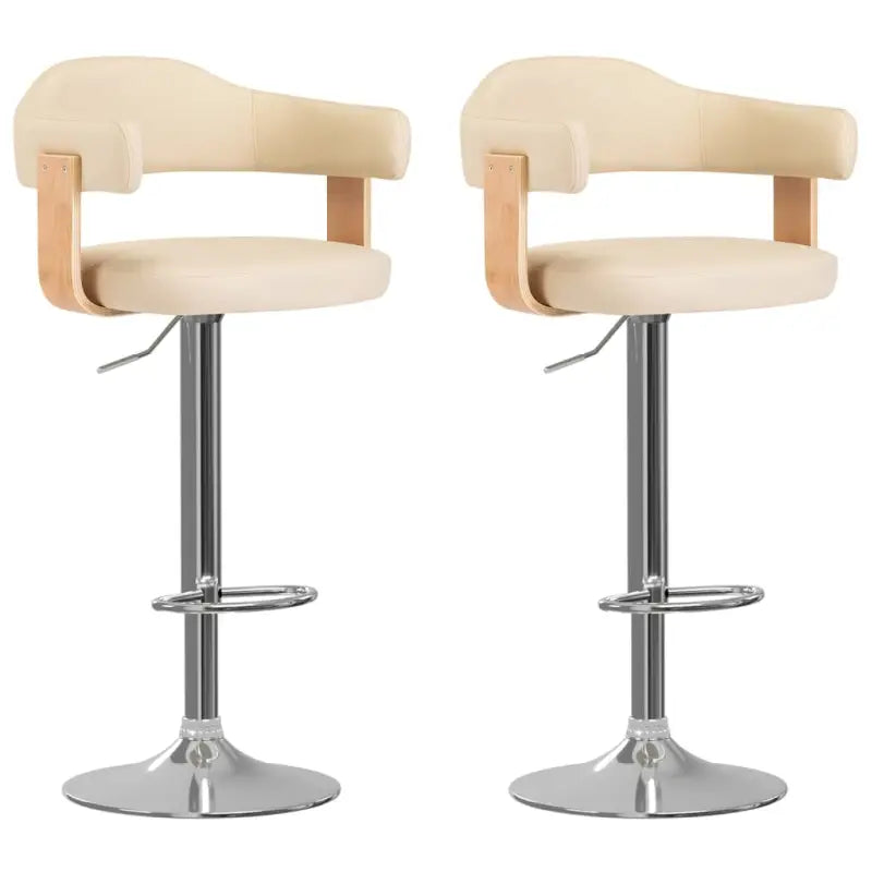 Gebogen hout barkrukken met kunstlederen zitcomfort - Barkrukken