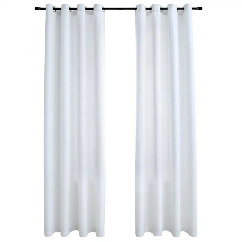 Gebroken Witte Gordijnen met Metalen Ringen voor Elegante Privacy - Gordijnen & vitrages