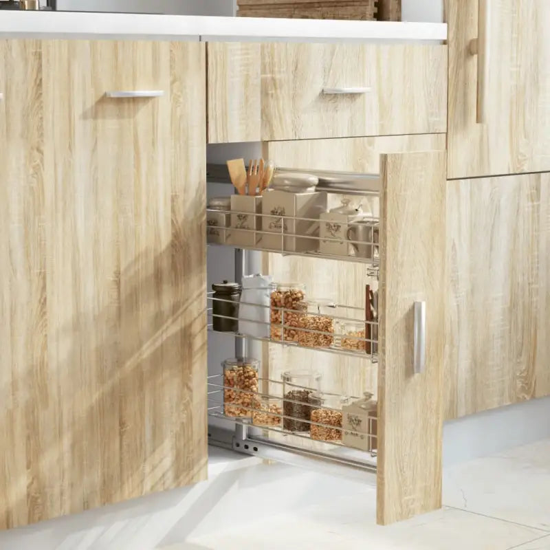 Gegalvaniseerd draad rek voor keukenbenodigdheden met praktische afmetingen - 47 x 15.5 x 55.5 cm - Houders & rekken