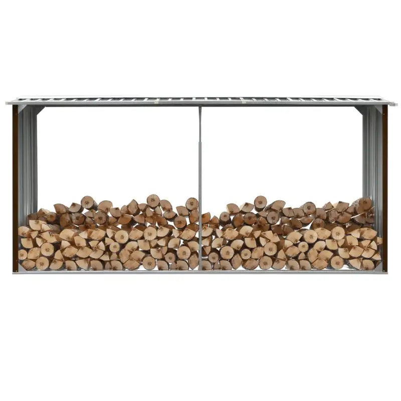 Gegalvaniseerd staal brandhoutrek met extra buizen en stabiele constructie - Bruin - Brandhoutrekken & -dragers