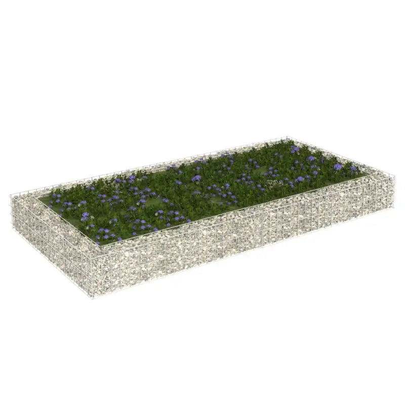 Gegalvaniseerd Staal Verhoogde Schanskorf Plantenbak voor Tuin en Terras - 200 x 100 x 20 cm / 1 - Bloempotten &