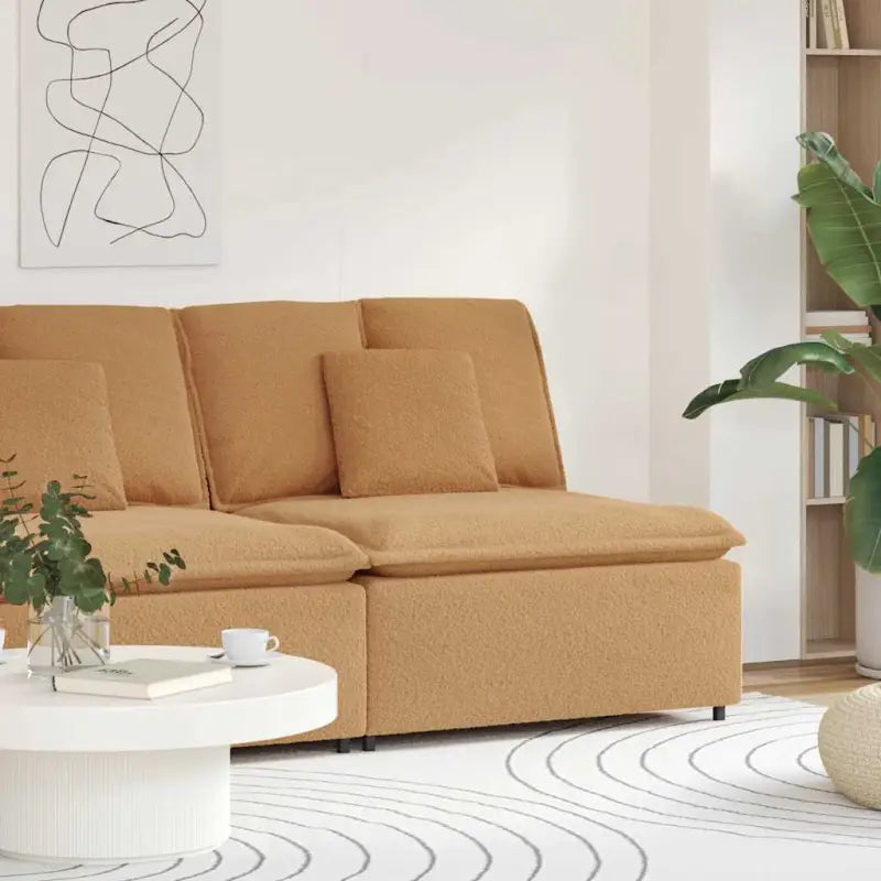 Gekrulde wolachtige bankelementen voor dagelijks gebruik en elegant design - Beige / centre sofa - Bankelementen