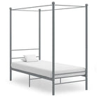 Gepoedercoat metalen bed met bovenframe voor privacy en charme - Grijs / 90 x 200 cm - Bedden & bedframes
