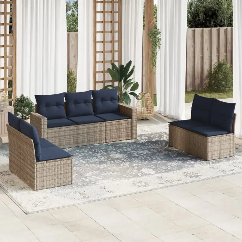 Gepoedercoat staal Lounge set met poly rattan voor comfortabele zitervaring - Tuinsets
