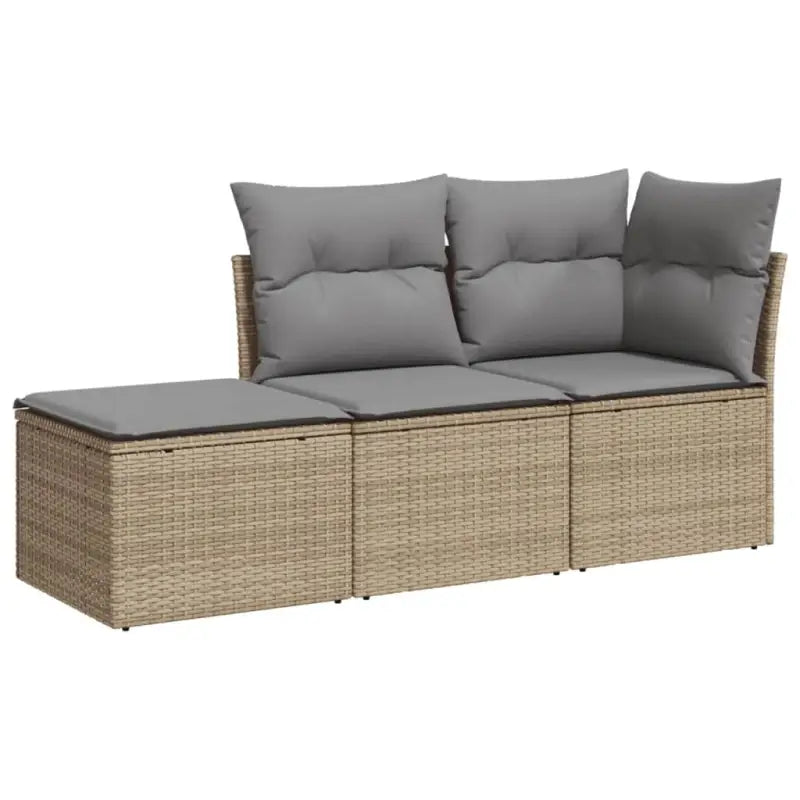 Gepoedercoat staal loungeset in beige met comfortabele afmetingen - Tuinsets