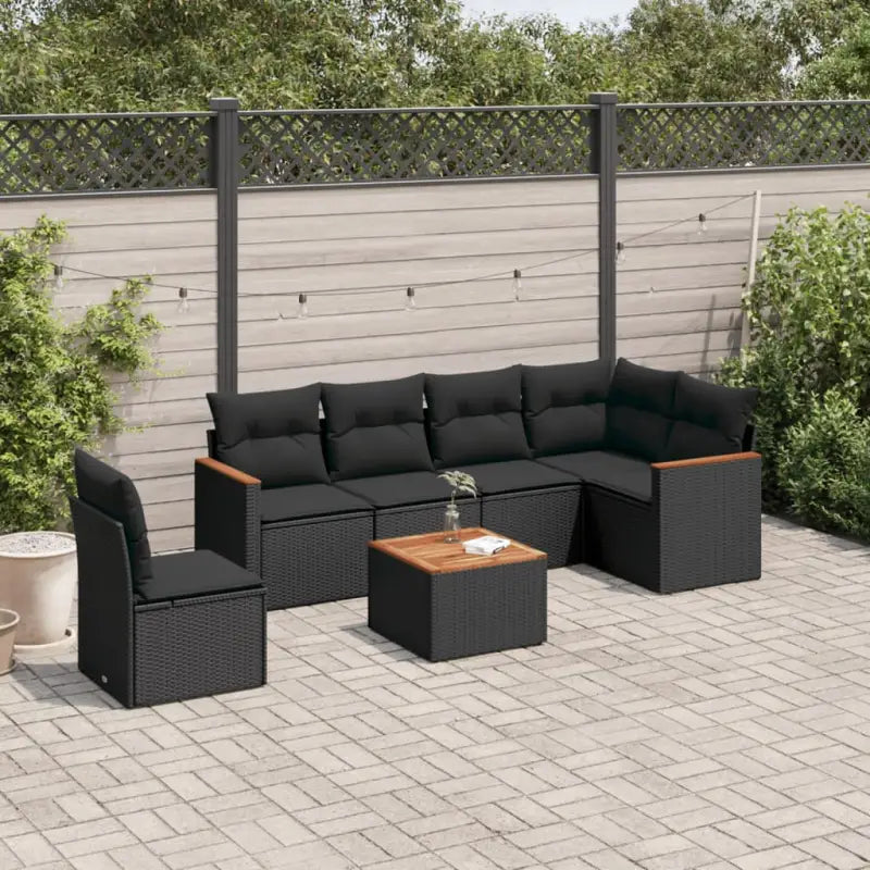 Gepoedercoat staal loungeset in grijs materiaal met perfecte afmetingen - Zwart / Met tafel - Tuinsets