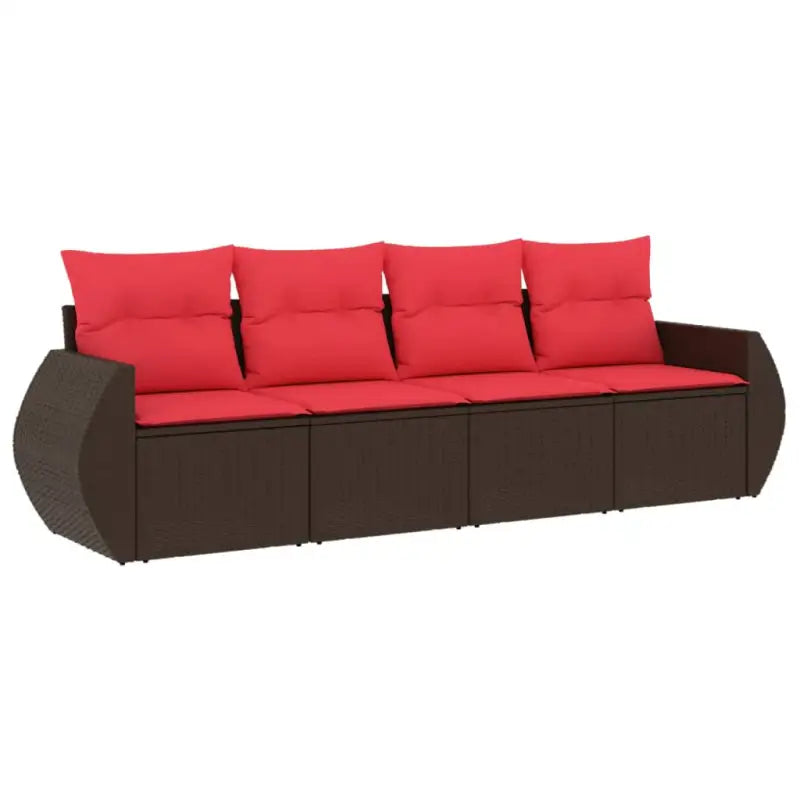 Gepoedercoat staal loungeset met poly rattan voor comfortabele zitervaring - Tuinsets