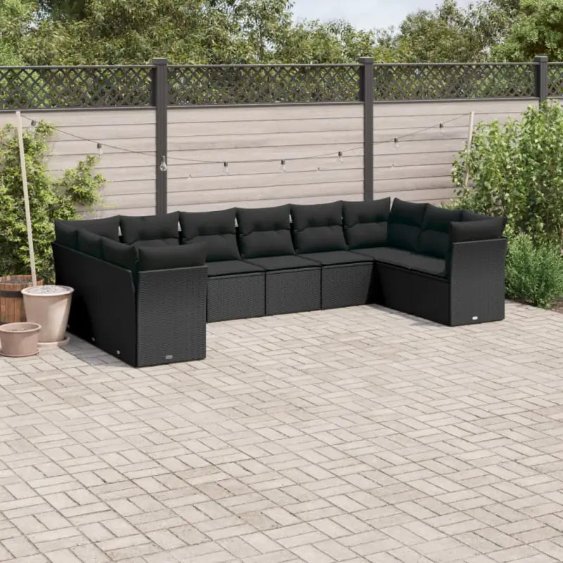 Gepoedercoat staal loungeset met poly rattan voor een comfortabele zitervaring - Zwart / Zonder tafel - Tuinsets