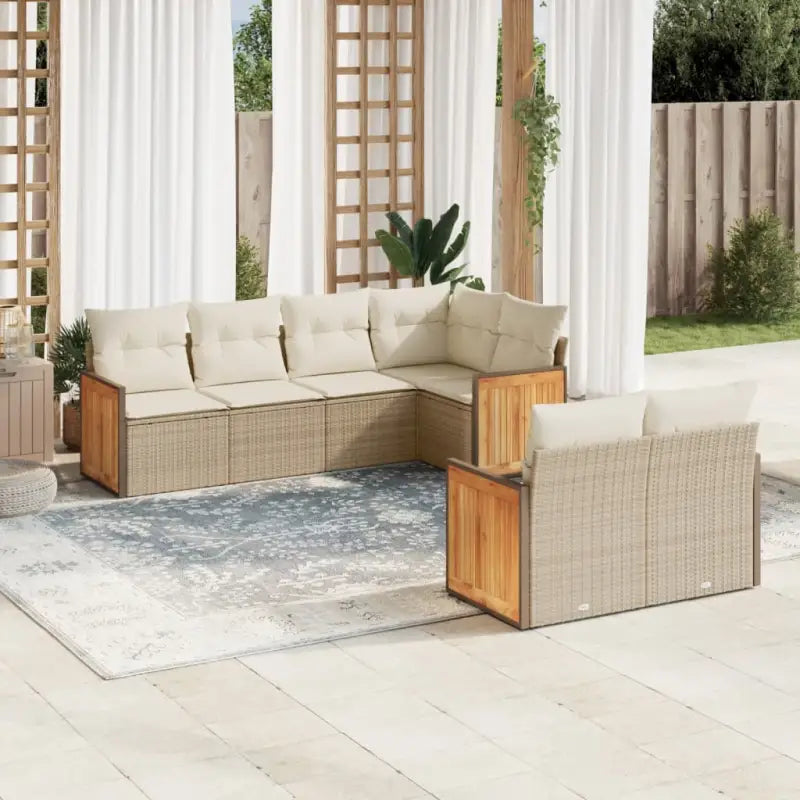 Gepoedercoat stalen loungeset met beige materiaal voor tuin of terras - Tuinsets