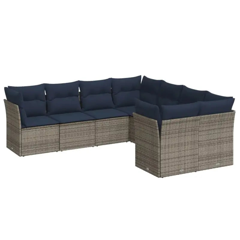Gepoedercoat stalen loungeset met poly rattan voor een comfortabele zitervaring - Beige en grijs - Tuinsets