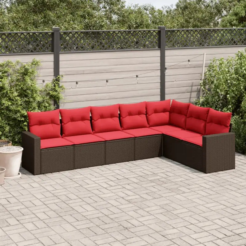 Gepoedercoat stalen tuinset in bruin met comfortabele afmetingen - Bruin en rood / Zonder tafel - Tuinsets