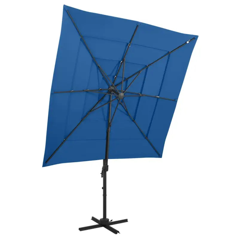Gepoedercoate aluminium parasol met UV- en vochtbescherming - azuurblauw / 1 - Parasols en zonneschermen