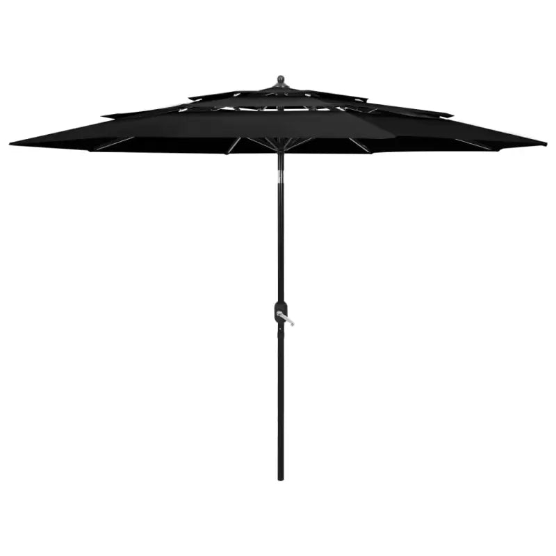 Gepoedercoate Aluminium Parasol met UV- en vochtbestendige Drie-Laags Bescherming - Zwart / 3 m / 1 - Parasols