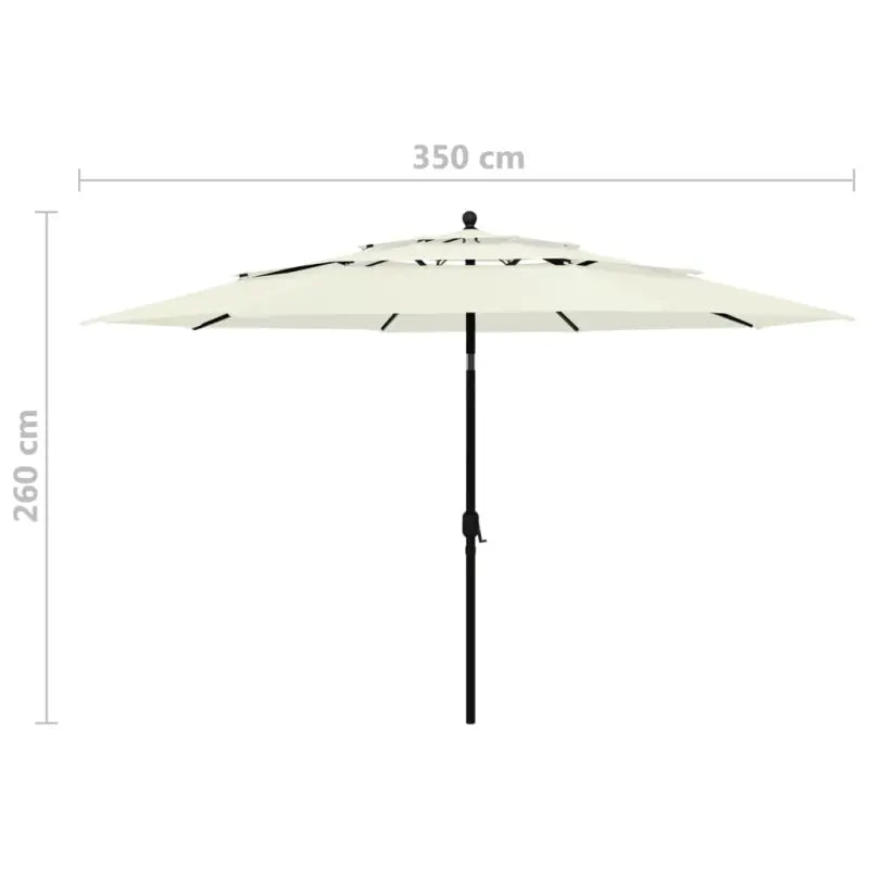 Gepoedercoate Aluminium Parasol met UV- en vochtbestendige Drie-Laags Bescherming - Parasols en zonneschermen