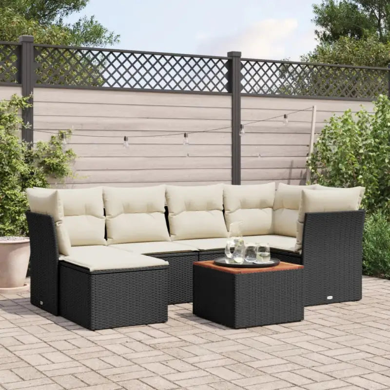 Gepolijst loungeset in beige materiaal met gepoedercoat staal afmetingen - Zwart en crème - Tuinsets