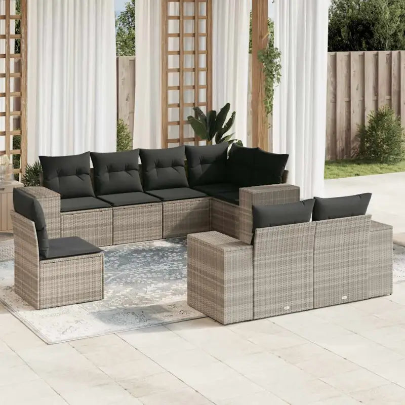 Gepolijst Stalen Loungeset met Waterdichte Tas en Beige Material - Lichtgrijs en donkergrijs / Zonder tafel - Tuinsets