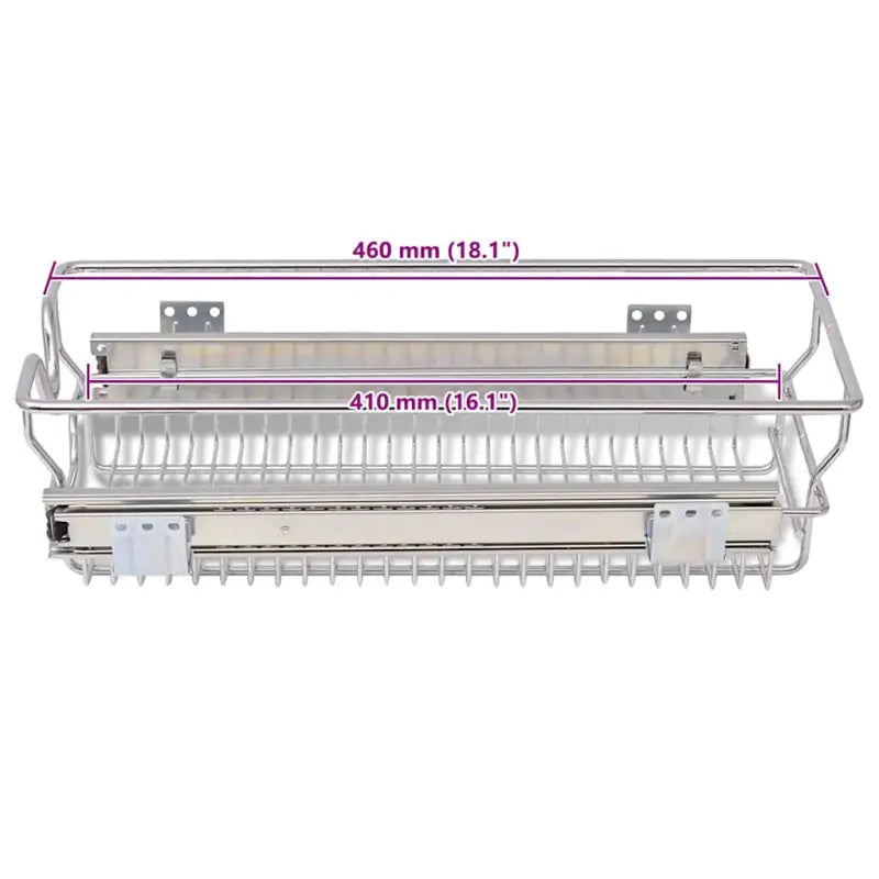 Gepolijst verchroomd staaldraad keukenrek voor handige opbergruimte - Houders & rekken voor keukenbenodigdheden