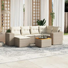 Gepolijste loungeset met beige materiaal en gepoedercoat staal afmetingen - beige en crèmekleurig - Tuinsets
