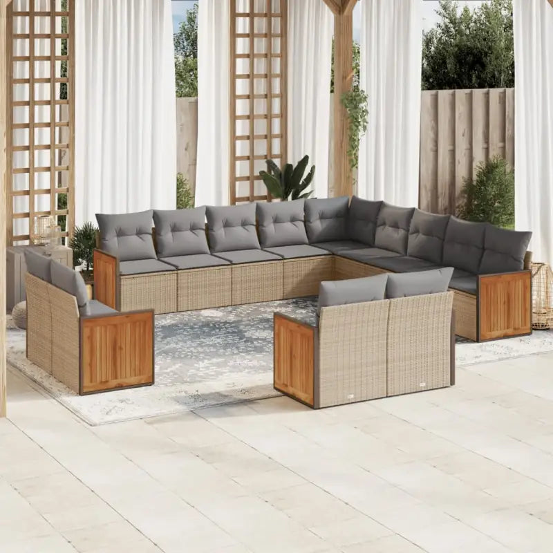 Gepubliceerd loungeset met beige materiaal en gepoedercoat staal - Tuinsets