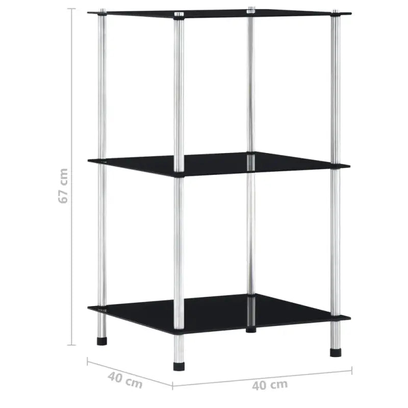 Gestructureerde glazen kast met gehard glas voor moderne opbergruimte - Zwart / 1 / 67 cm - Boekenkasten