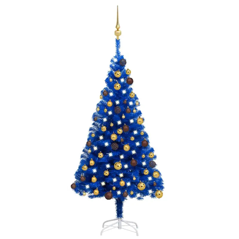 Glanzende Gouden Kunstkerstboom voor een Unieke Kerstsfeer - Blauw en goud / 120 x 65 cm / 1 - Kerstbomen