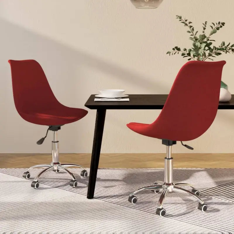 Graden draaibare eetkamerstoelen met modern en comfortabel design - Wijnrood / 2 - Eetkamerstoelen