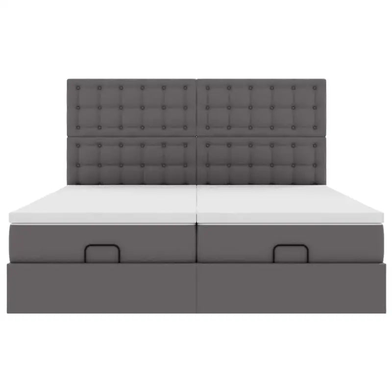 Grijs ottomaan bed met ruime opbergruimte en comfortabel matras - Bedden & bedframes