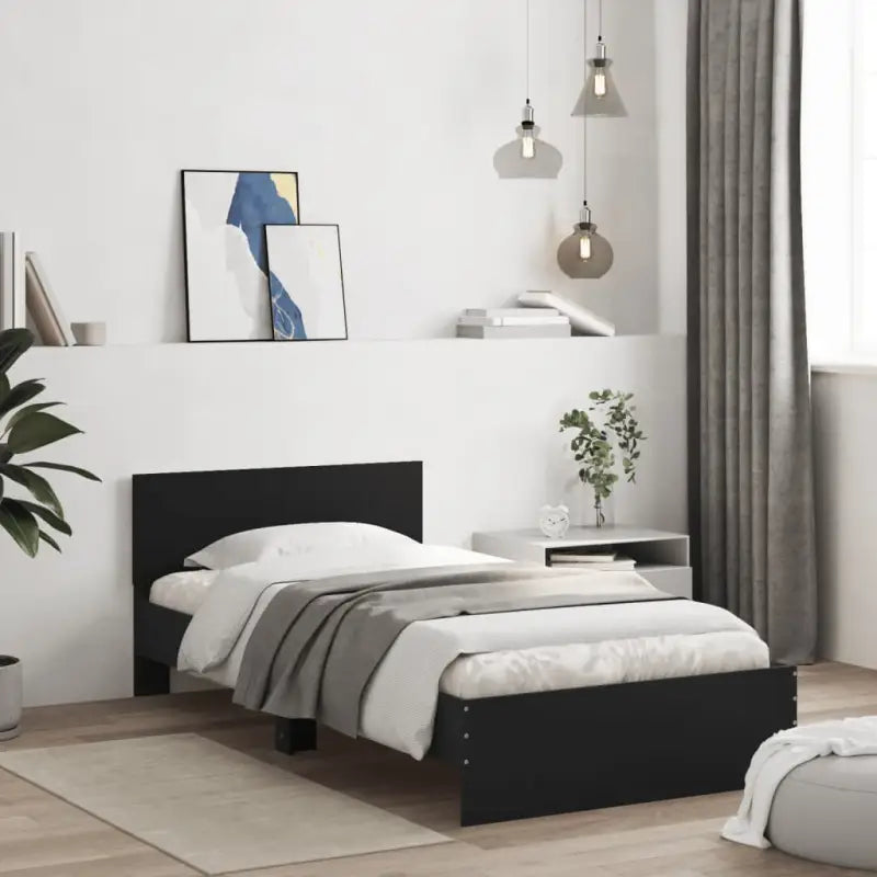 Grijs Sonoma bedframe voor een stabiele en stijlvolle slaapkamer - Zwart / 100 x 200 cm - Bedden & bedframes