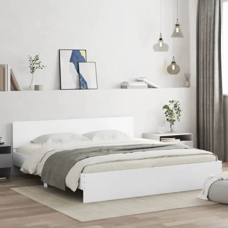 Grijs Sonoma bedframe voor een stabiele en stijlvolle slaapkamer - Wit / 180 x 200 cm - Bedden & bedframes