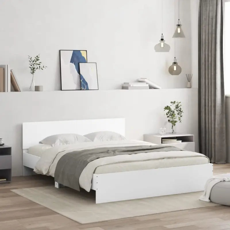 Grijs Sonoma bedframe voor een stabiele en stijlvolle slaapkamer - Wit / 150 x 200 cm - Bedden & bedframes