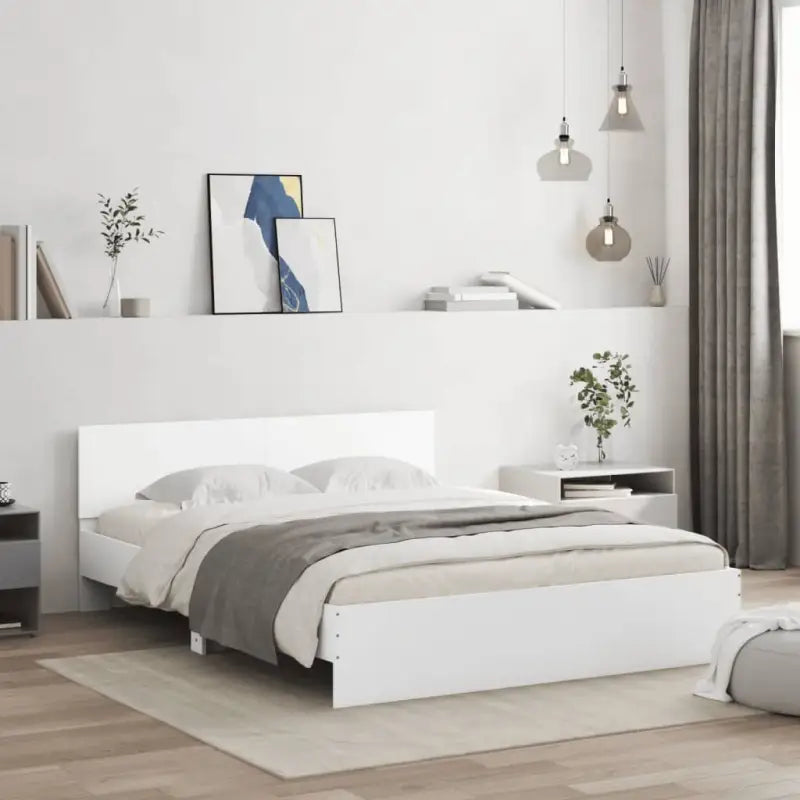 Grijs Sonoma bedframe voor een stabiele en stijlvolle slaapkamer - Wit / 140 x 190 cm - Bedden & bedframes