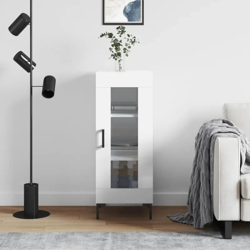 Grijs Sonoma dressoir in bewerkt hout met tijdloze uitstraling - Hoogglans wit / 1 - Dressoirs & buffetkasten