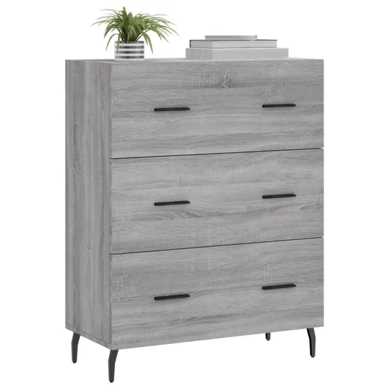 Grijs Sonoma dressoir met metalen pootjes en bewerkt hout - Dressoirs & buffetkasten