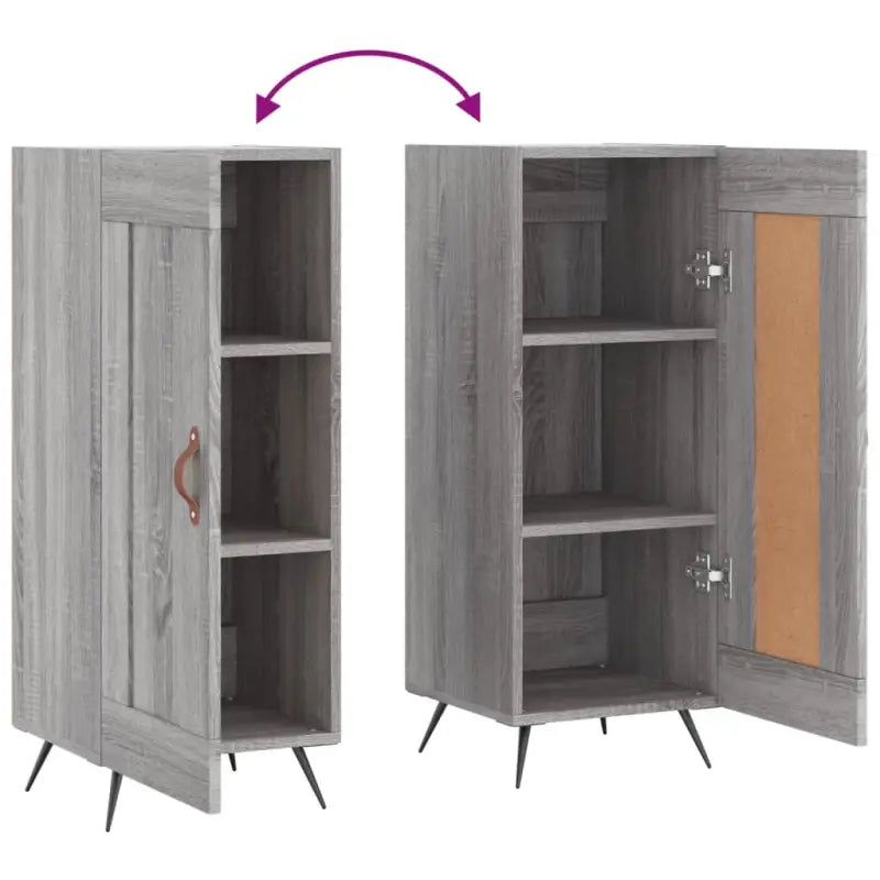 Grijs Sonoma dressoir met metalen poten en bewerkt hout - Dressoirs & buffetkasten